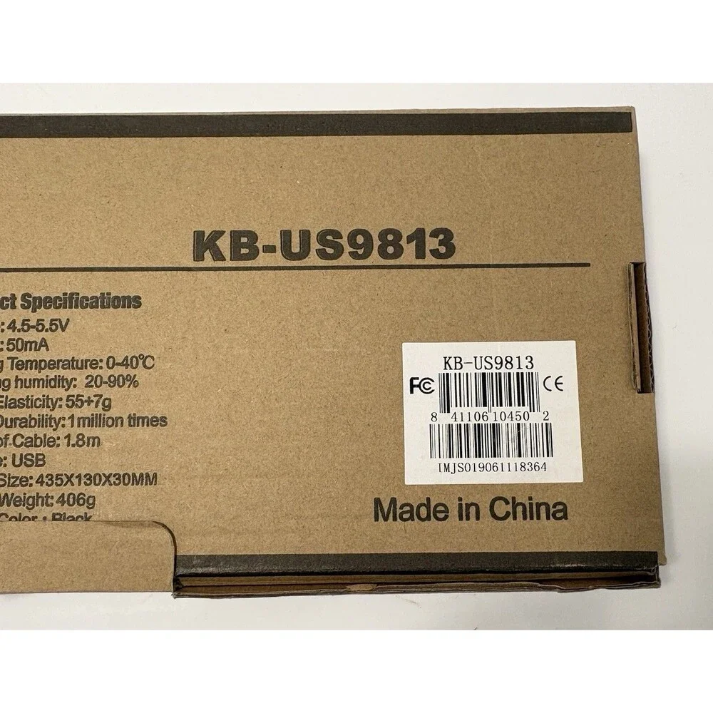 iMicro KB-US9813 104 Key Wired USB Standard Keyboard Tactile Key Switches Black